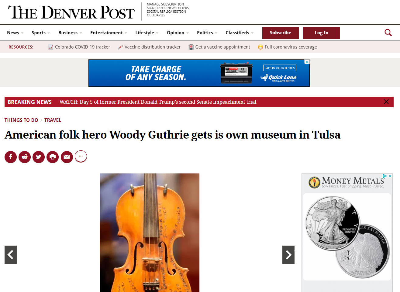2021 02 13 12 09 24 American folk hero Woody Guthrie gets is own museum in Tulsa The Denver Post