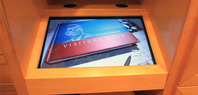 Image of interactive system designed for the JFK Presidential Library.