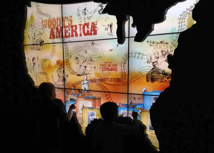 woody guthrie video wall
